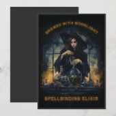 Invitation Brassée avec la sorcière au clair de lune (Devant / Derrière)