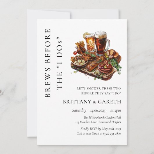 Invitation Brasserie Avant La Brasserie Wedding shower I Dos (Devant)