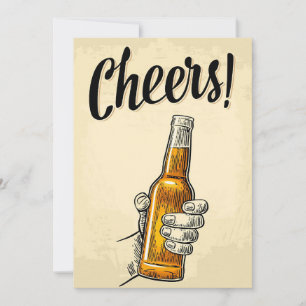 Invitation Brasserie Cheers Bière Retro Vintage