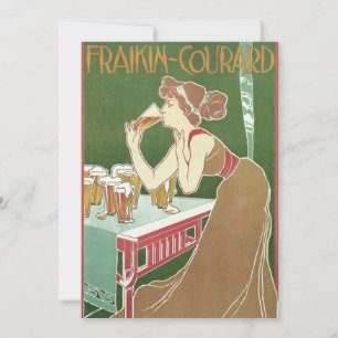 Invitation Brasserie Fraikin-Courard Vintage Art Nouveau Bièr