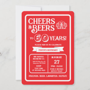 Invitation Brasserie Pub Anniversaire Acclamations et Bières