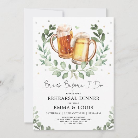 Invitation Brasses Avant De Faire La Répétition Dîner Couples (Devant)