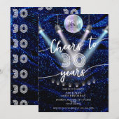 Invitation Bravo à 30 ans Glam Disco Retro Photo Anniversaire (Devant / Derrière)