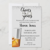 Invitation Bravo à 50 ans argent Parties scintillant or argen (Devant)