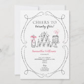 Invitation Bravo à la fille d'anniversaire Bubbly Champagne T (Devant)