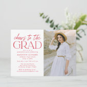 Invitation Bravo à la Grad Red Photo Graduation Party (Debout devant)