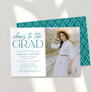 Invitation Bravo à la Grad Turquoise Photo Graduation Party