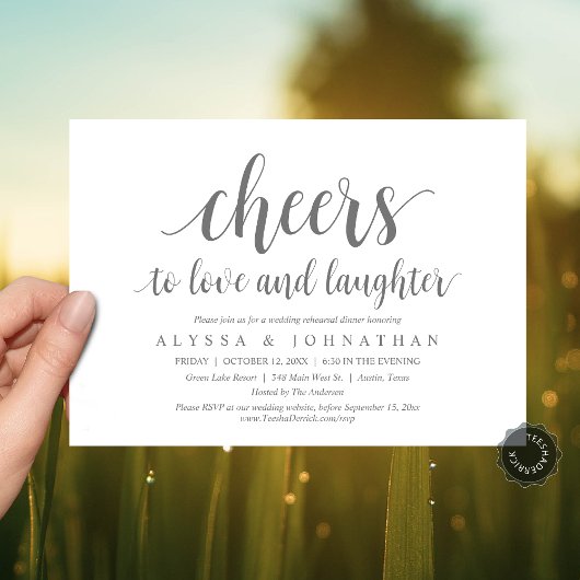 Invitation Bravo à l'amour et le rire, répétition Mariage