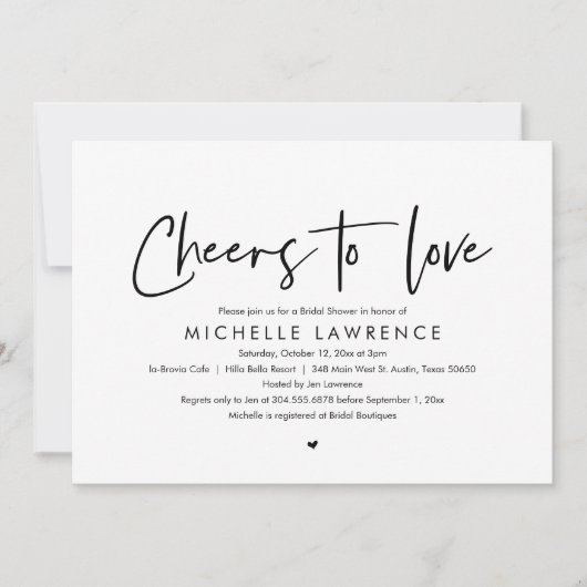 Invitation Bravo à l'amour, Fête des mariées Décontractée mod (Devant)