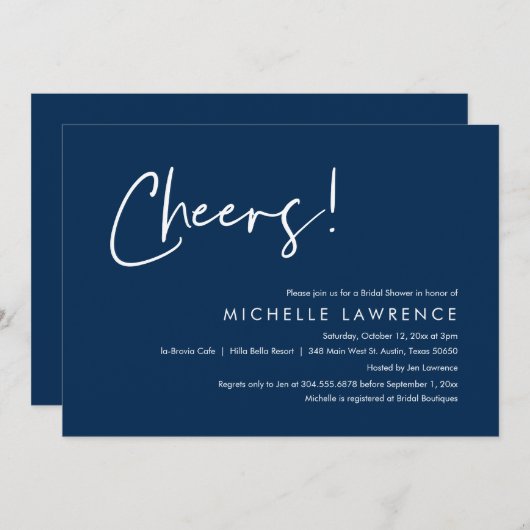 Invitation Bravo à l'amour, Fête des mariées Décontractée mod (Devant / Derrière)