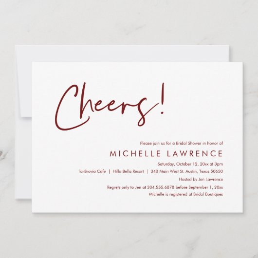 Invitation Bravo à l'amour, Fête des mariées Décontractée mod (Devant)