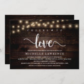 Invitation Bravo à l'amour, Fête des mariées rustique (Devant / Derrière)