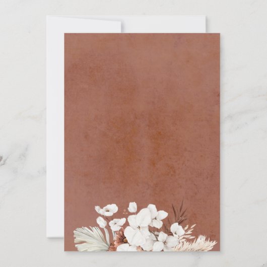 Invitation Bravo pour aimer Boho Pampas Fête des mariées en h (Dos)