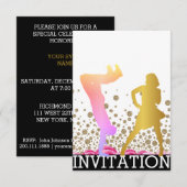 Invitation Break Dance School Dico Hip hop Vip Rose Ombre (Devant / Derrière)