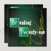 Invitation Breaking 21 Vingt-et-unième fête d'anniversaire (Devant / Derrière)