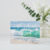 Invitation Breaking Waves Beach Couple Wedding shower (Debout devant)