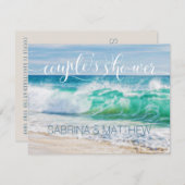 Invitation Breaking Waves Beach Couple Wedding shower (Devant / Derrière)