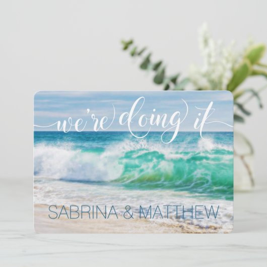 Invitation Breaking Waves Destination Nous le faisons Mariage (Debout devant)