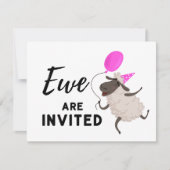 Invitation Brebis Rose est invité à toutes les fêtes (Devant)