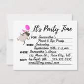 Invitation Brebis Rose est Invité Fête de Toutes Occasions (Dos)