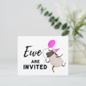 Invitation Brebis Rose Vous êtes Invités à Toutes les Fêtes (Debout devant)