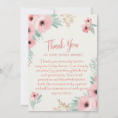 Invitation bref message de remerciement pour la surprise baby (Dos)