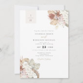 Invitation BRENNA Bohemian Tropical Palm Earth Tone Mariage (Devant)
