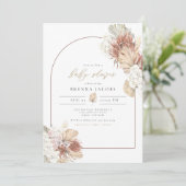 Invitation BRENNA Boho Arch Terracotta Palm Baby shower (Debout devant)