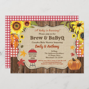 Invitation Brew and BabyQ couples de bière rustiqu