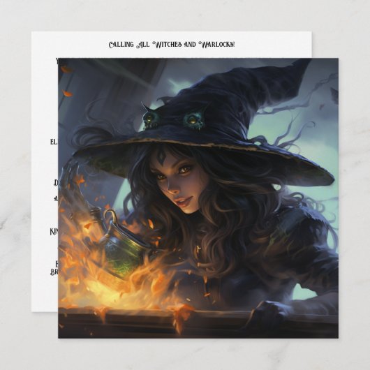 Invitation 🔮 🍹 "Brew & Crew de sorcière" 🍹 (Devant / Derrière)