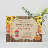 Invitation Brew et BabyQ bière rustique couples (Debout devant)