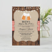 Invitation Brews Before The I Do's Red Couple's Shower Invita (Debout devant)
