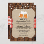 Invitation Brews Before The I Do's Red Couple's Shower Invita (Devant / Derrière)