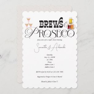 Invitation Brews et Prosecco Wedding shower de Couple