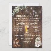 Invitation Brews & Wine avant de faire Fête des mariées occid (Devant)