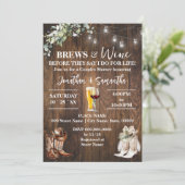 Invitation Brews & Wine avant de faire Fête des mariées occid (Debout devant)