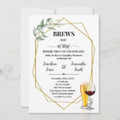Invitation Brews & Wine avant de faire Fête des mariées verte (Devant)
