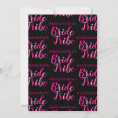 Invitation Bribe Tribe Bachelorette Party Hot rose Noir (Dos)