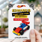 Invitation Brick Race Car Kids Birthday