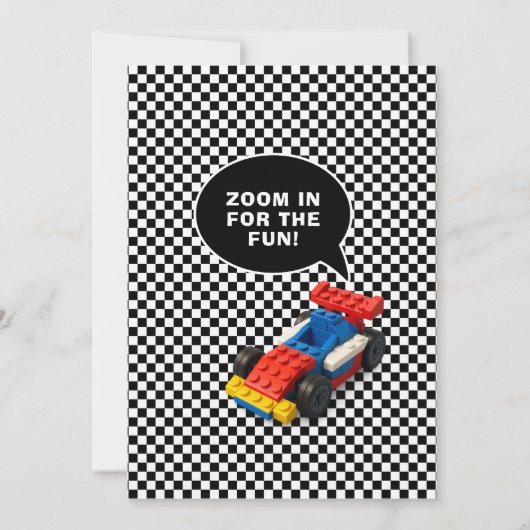 Invitation Brick Race Car Kids Birthday (Dos)