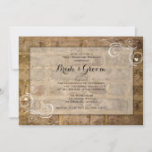 Invitation Bricks industriels chic torsades Mariage post Brun (Devant)