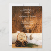 Invitation Bricolage rustique Grange Bois Poste Mariage Brunc (Devant)