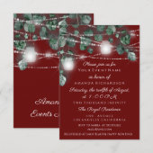 Invitation Bridal 16th Lights Jars Rustic Smoky Green Burgund (Devant / Derrière)
