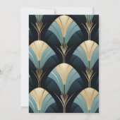 Invitation Bridal Art Déco Bleu et Or sophistiquée (Dos)