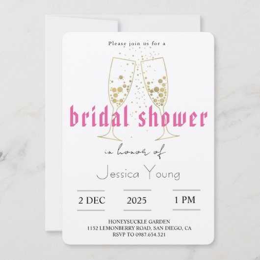Invitation Bridal Bash & Cocktail Call bridal (Devant)
