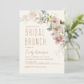 Invitation Bridal Brunch Fleur sauvage Boho Elegant Douche (Debout devant)