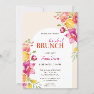 Invitation Bridal brunch Floral Citrus Bridal shower