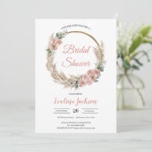 Invitation Bridal de Pampas Rose Dusty Séché (Debout devant)