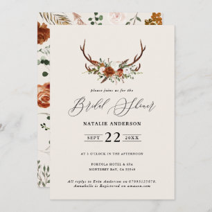 Invitation Bridal douche en terre cuite stag élégante flore r