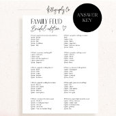 Invitation Bridal Feud Popular TV Game Show Trivia Card